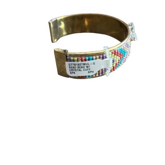 Multicolored Bead & Crystal Goldtone Cuff Bracelet by Stephan & Co. - Picture 9 of 14